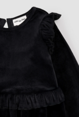miles the label BLACK L/S VELOUR DRESS KNIT