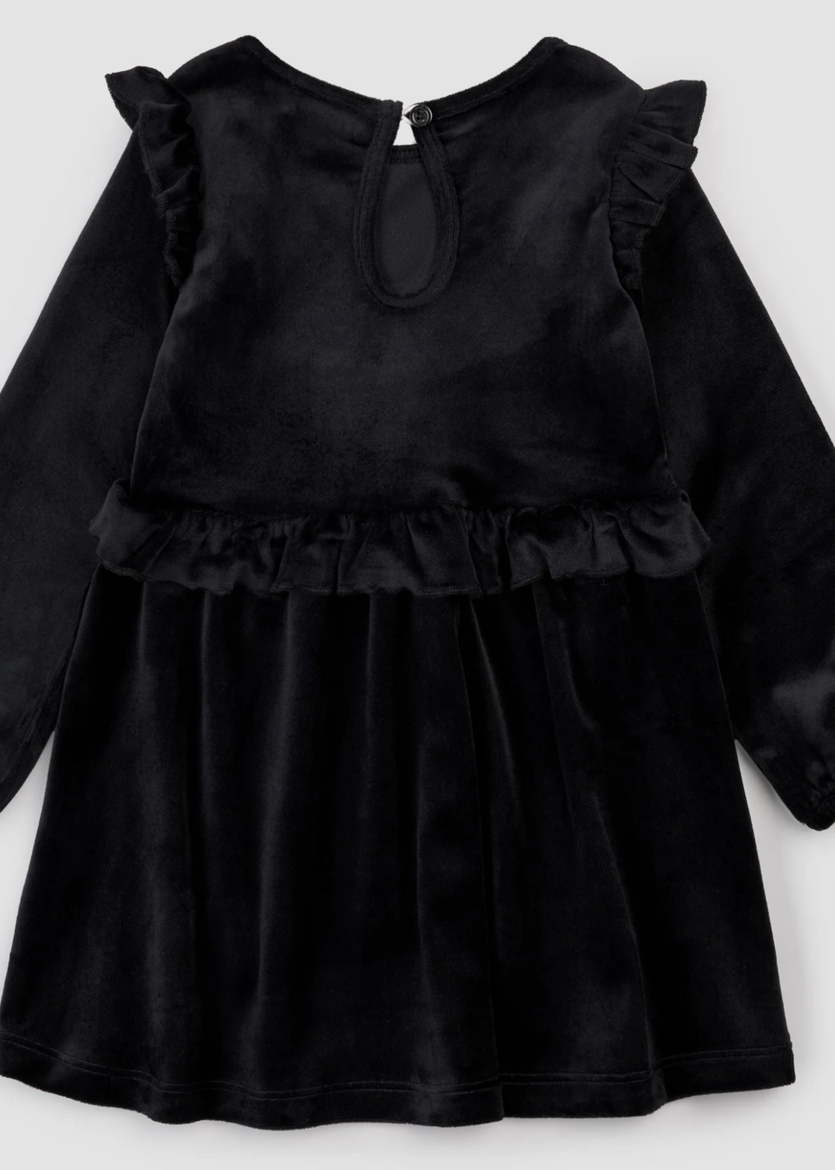 miles the label BLACK L/S VELOUR DRESS KNIT