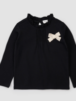 miles the label SALE. BLACK L/S TOP KNIT W/BOW