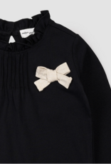 miles the label BLACK L/S TOP KNIT W/BOW