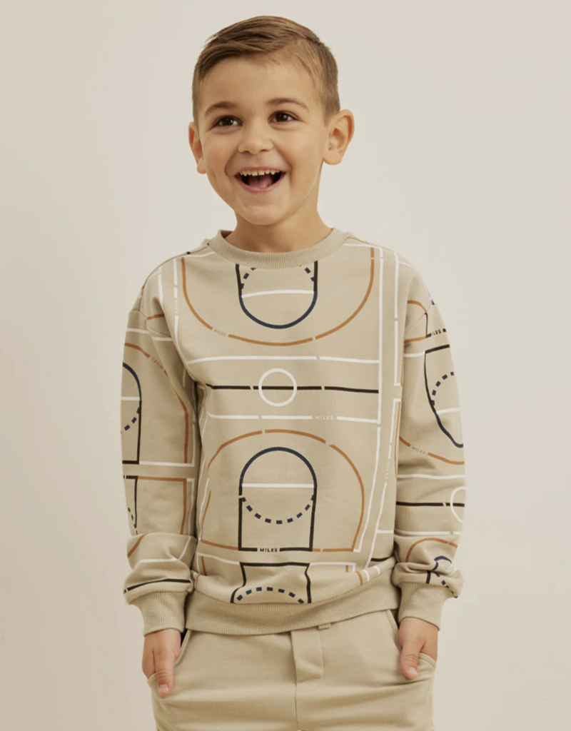 miles the label L/S SWEATSHIRT TOP KNIT GREEN DUSTY