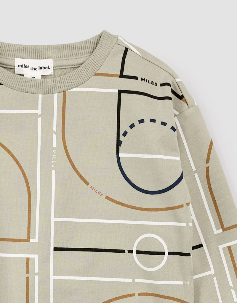 miles the label L/S SWEATSHIRT TOP KNIT GREEN DUSTY