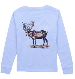 Properly Tied Boys Reindeer L/S Light Blue