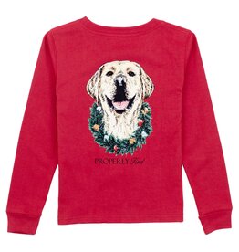 Properly Tied SALE Boys Deck the Paws L/S Cabernet