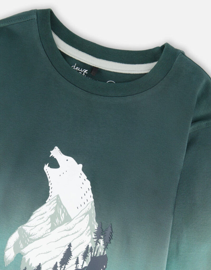 Deux par Deux Organic Tee Hunter Green Roar