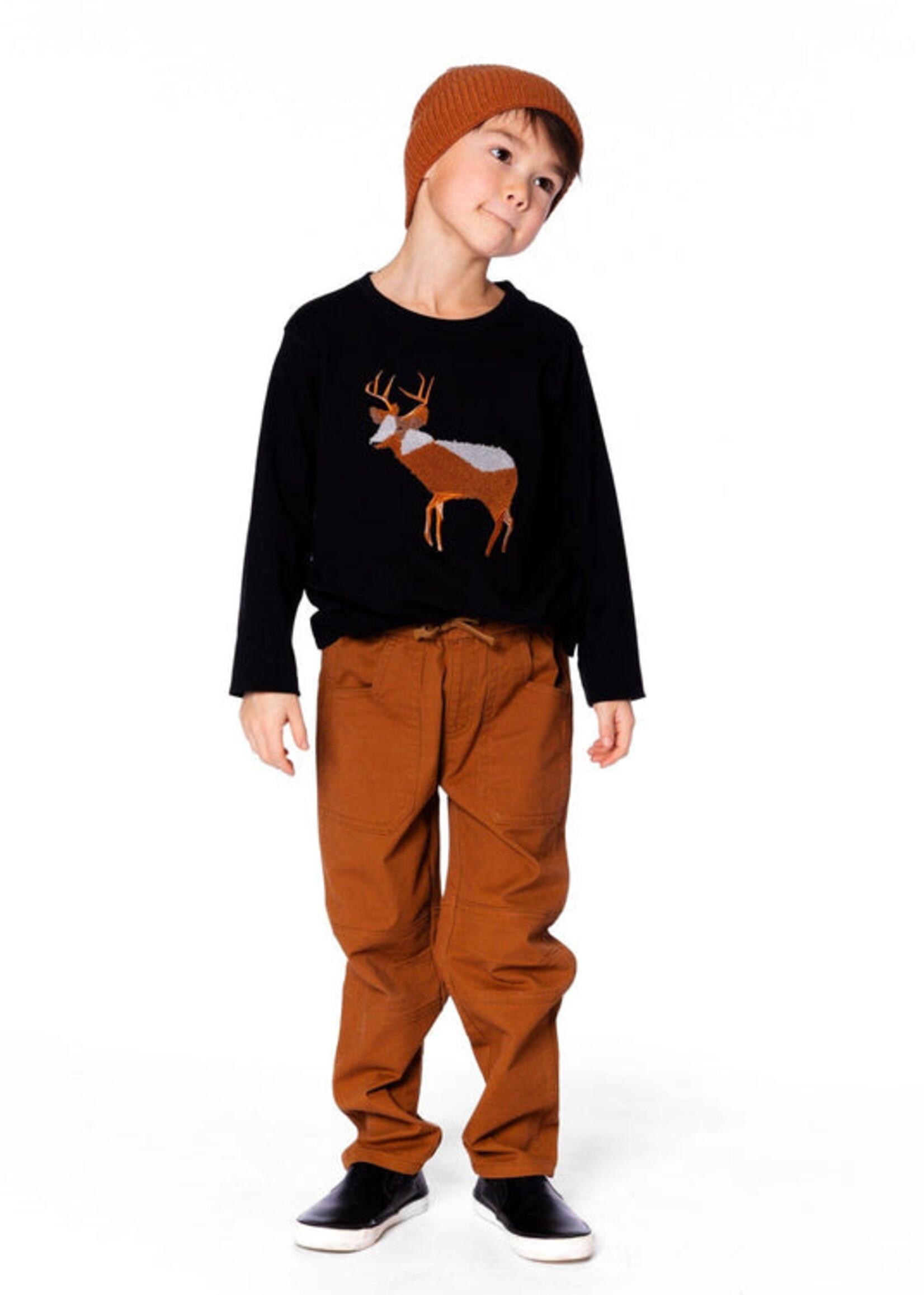Deux par Deux Stretch Joggers w/Patch Pockets Brown