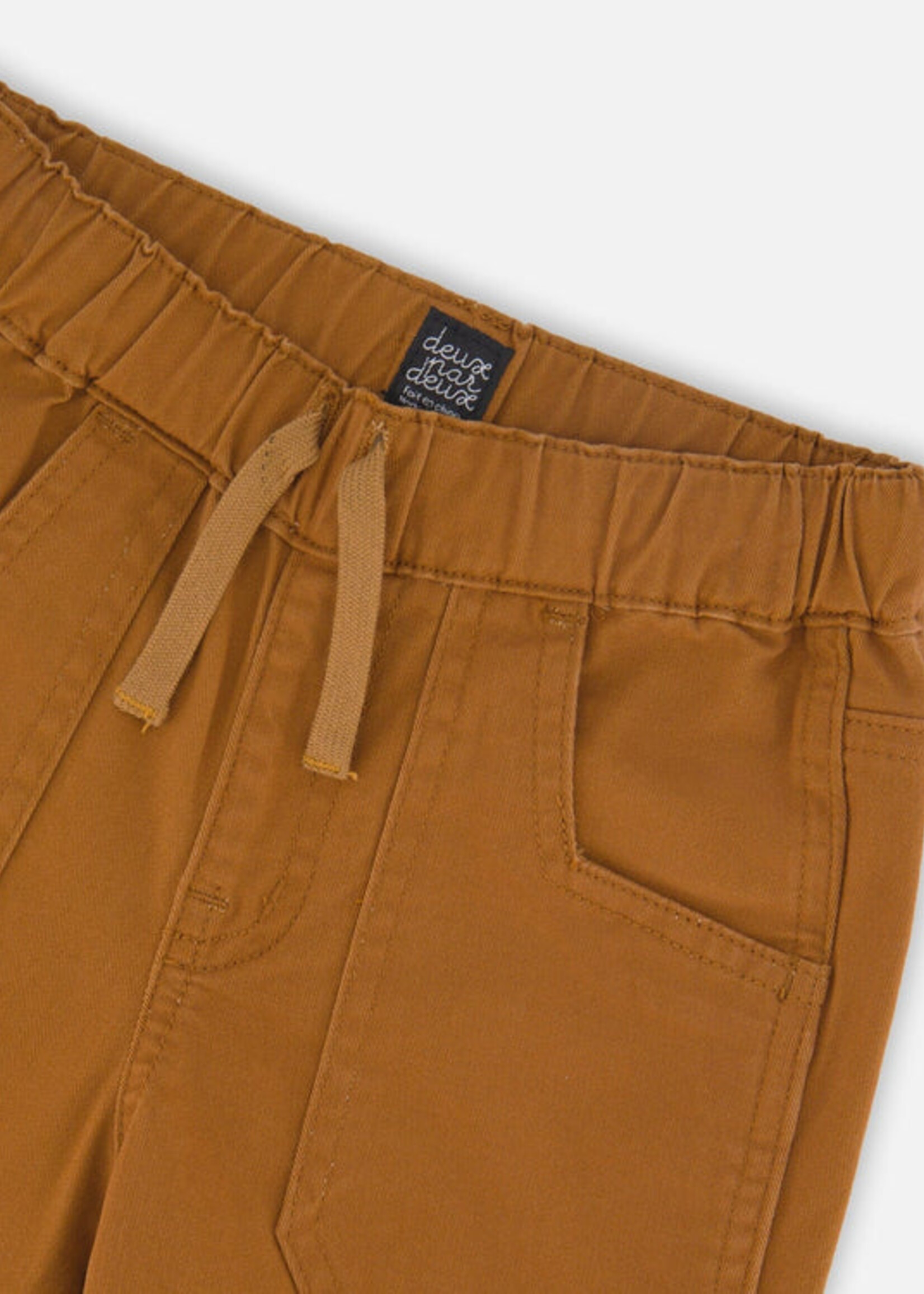 Deux par Deux Stretch Joggers w/Patch Pockets Brown