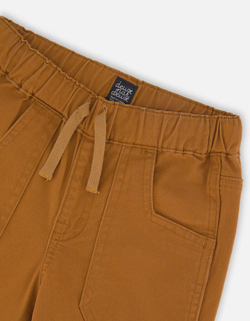 Deux par Deux Stretch Joggers w/Patch Pockets Brown