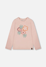 Deux par Deux L/S T-Shirt Light Pink w/Big Flowers