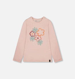Deux par Deux L/S T-Shirt Light Pink w/Big Flowers