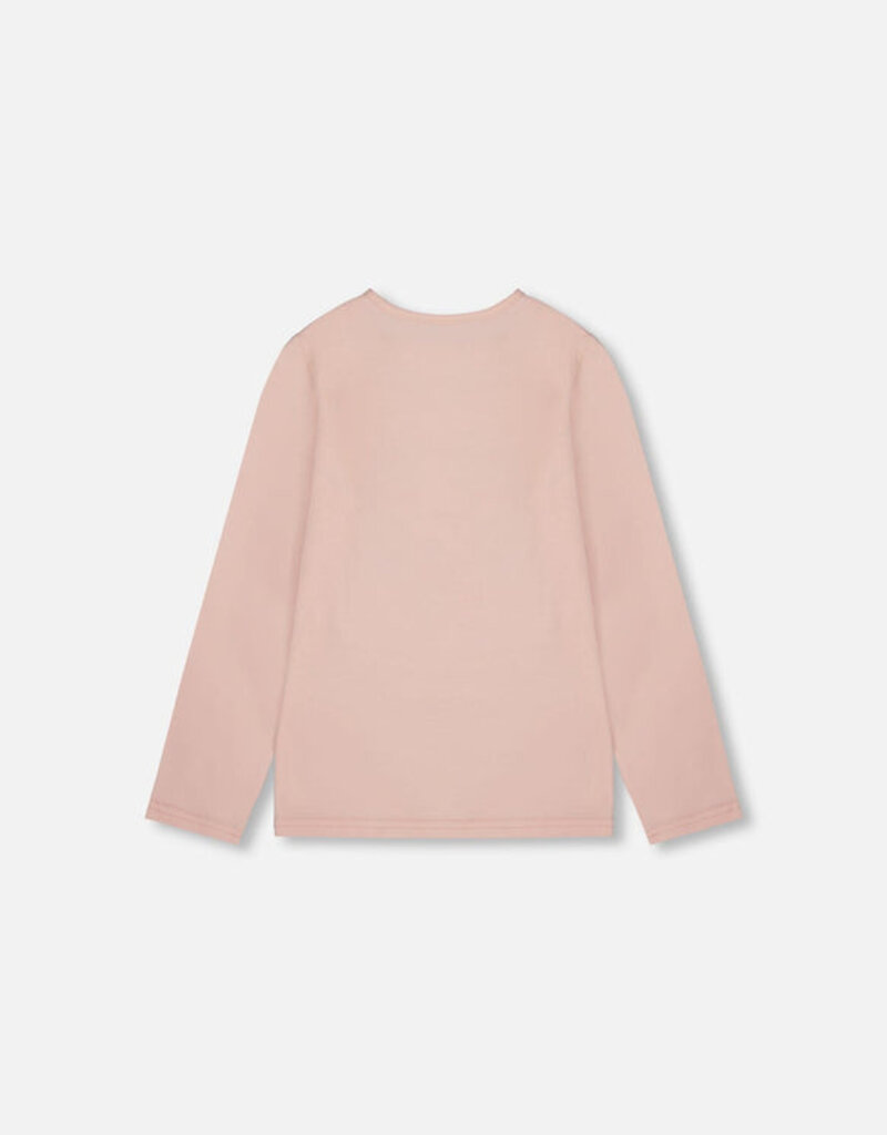 Deux par Deux L/S T-Shirt Light Pink w/Big Flowers