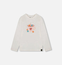 Deux par Deux L/S T-Shirt Off-White w/Hot Chocolate