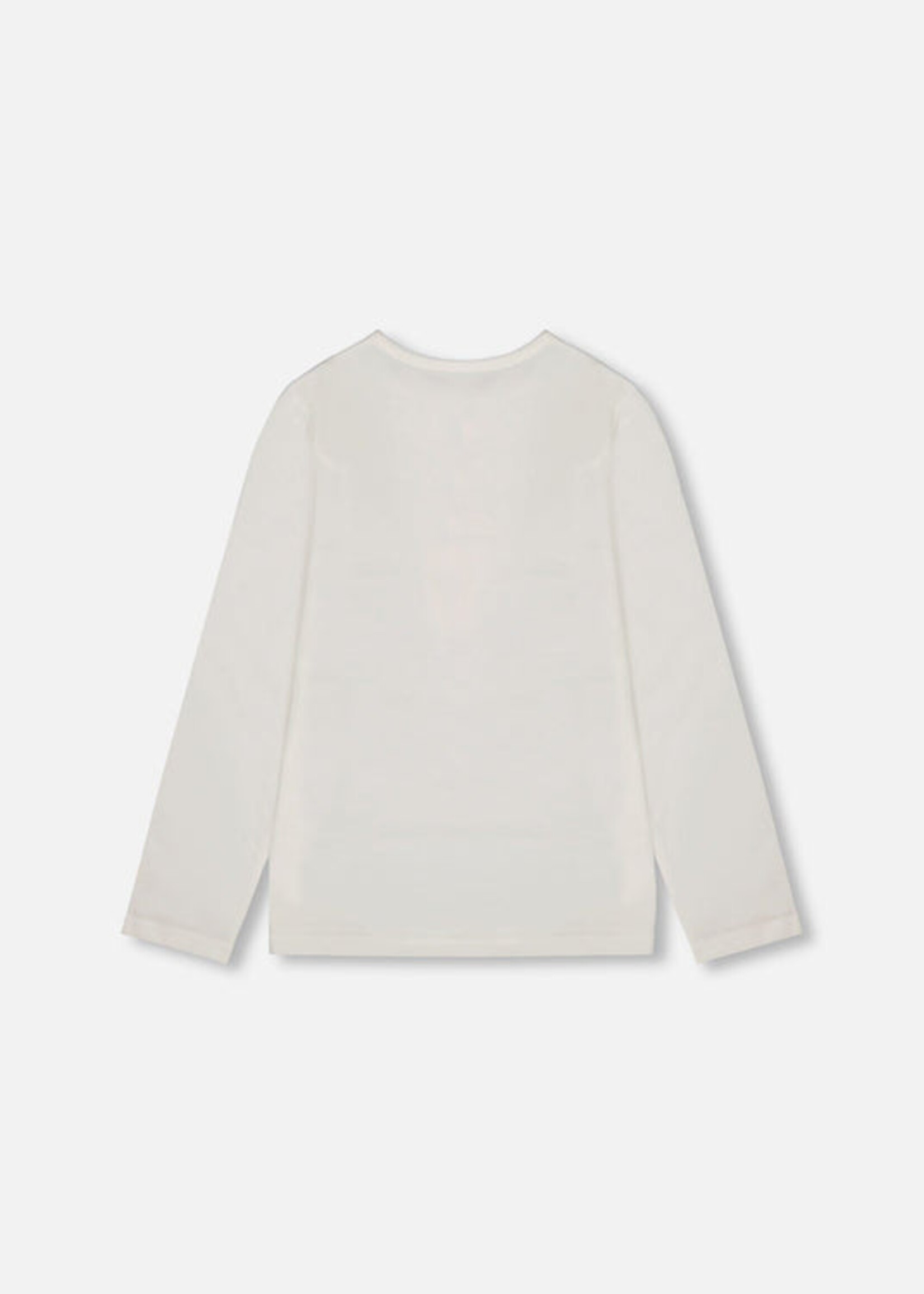 Deux par Deux L/S T-Shirt Off-White w/Hot Chocolate