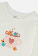 Deux par Deux L/S T-Shirt Off-White w/Hot Chocolate