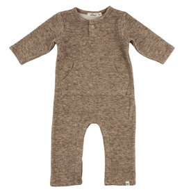 oh baby! Honeycomb 1-button Romper Kangaroo Pkt Chocolate