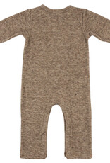 oh baby! Honeycomb 1-button Romper Kangaroo Pkt Chocolate