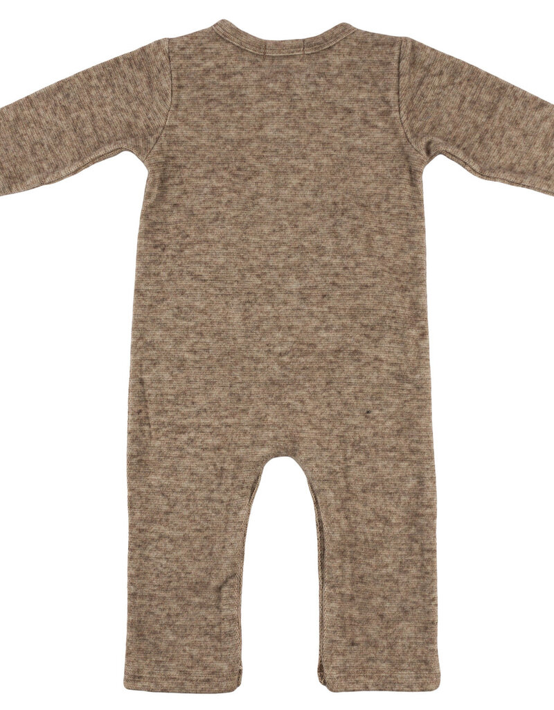 oh baby! Honeycomb 1-button Romper Kangaroo Pkt Chocolate