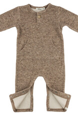 oh baby! Honeycomb 1-button Romper Kangaroo Pkt Chocolate