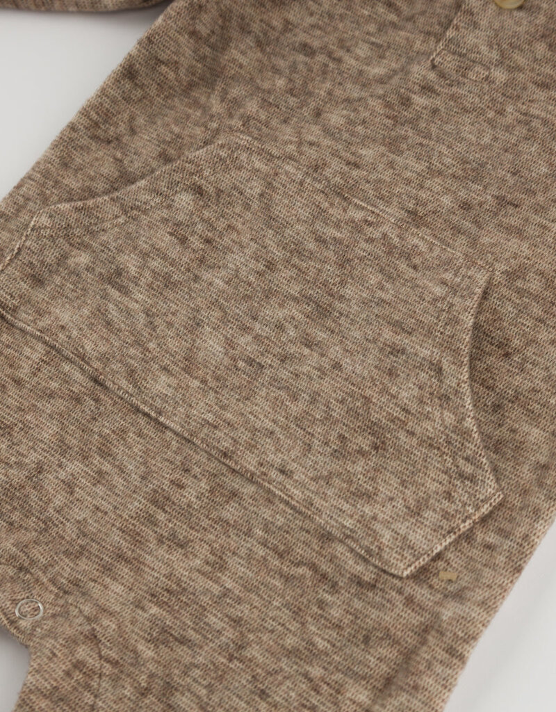 oh baby! Honeycomb 1-button Romper Kangaroo Pkt Chocolate