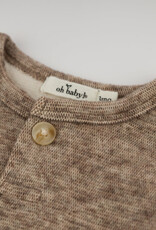 oh baby! Honeycomb 1-button Romper Kangaroo Pkt Chocolate