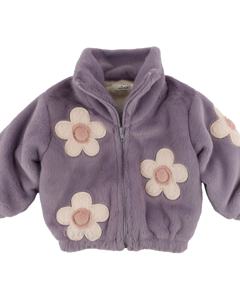 oh baby! DAISIES FAUX FUR TAHOE JACKET LAVENDER