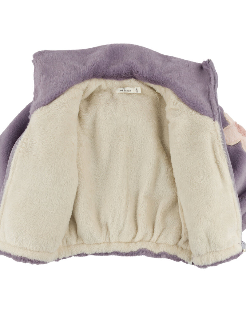 oh baby! DAISIES FAUX FUR TAHOE JACKET LAVENDER