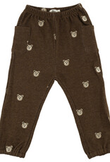 oh baby! BEAR FACES EMBR SIDE POCKET PANT CHOCOLATE