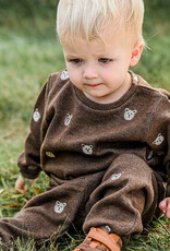 oh baby! BEAR FACES EMBR SIDE POCKET PANT CHOCOLATE