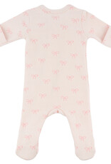 oh baby! MINI BOWS ZIPPER FOOTIE PALE PINK