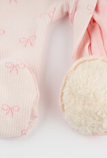 oh baby! MINI BOWS ZIPPER FOOTIE PALE PINK