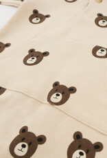 oh baby! BEAR FACES L/S BUTTON ROMPER W/KANGAROO PKT