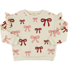 oh baby! MULTI BRIGHT BOWS RUFFLE SLOUCH SWEATSHIRT