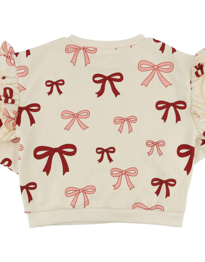 oh baby! MULTI BRIGHT BOWS RUFFLE SLOUCH SWEATSHIRT