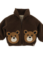 oh baby! BEAR FACES SHERPA TAHOE JACKET CHESTNUT