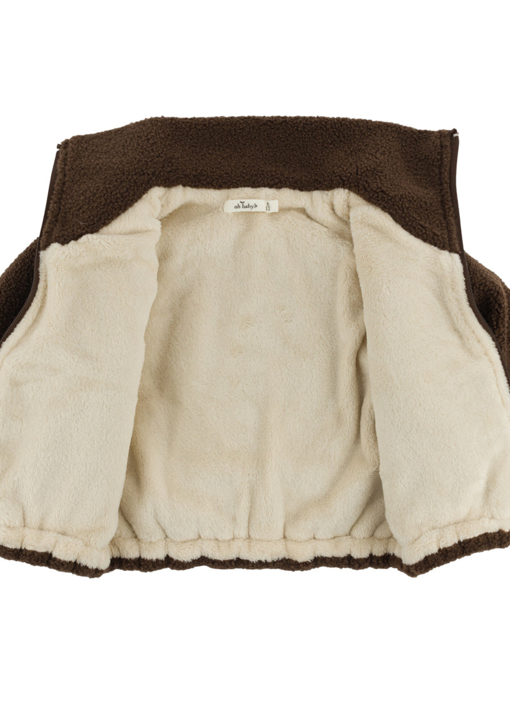 oh baby! BEAR FACES SHERPA TAHOE JACKET CHESTNUT