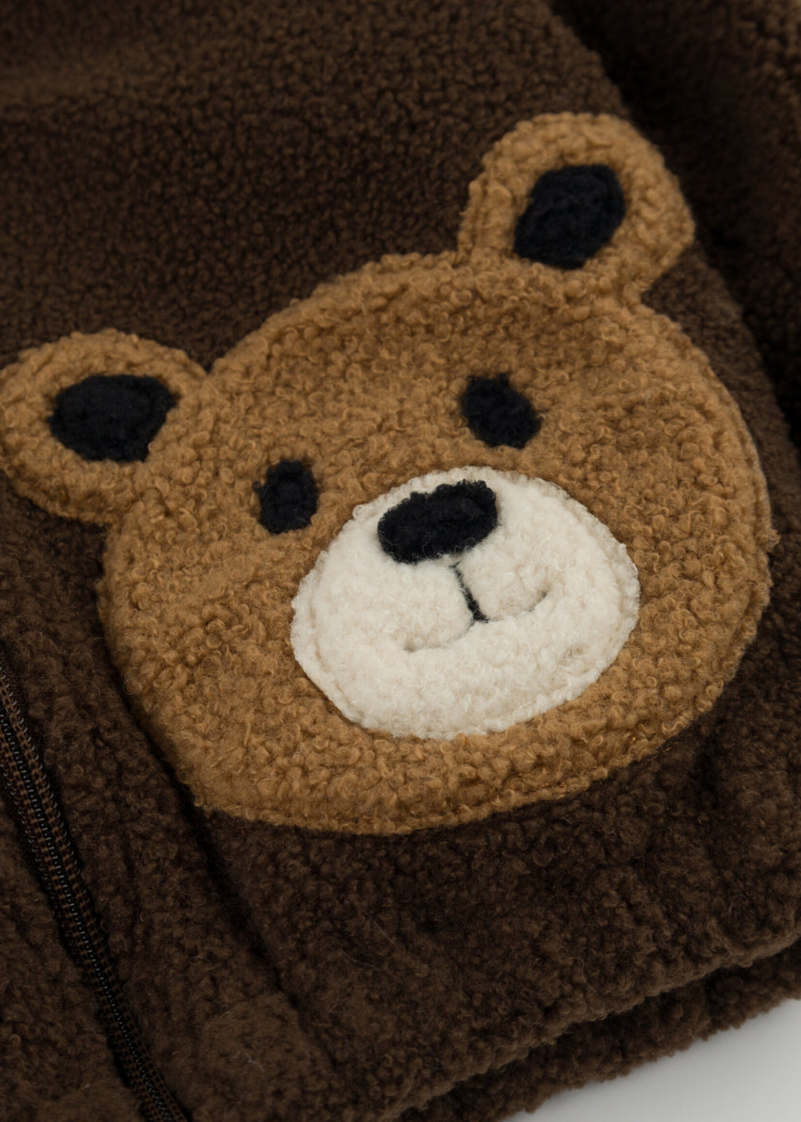 oh baby! BEAR FACES SHERPA TAHOE JACKET CHESTNUT