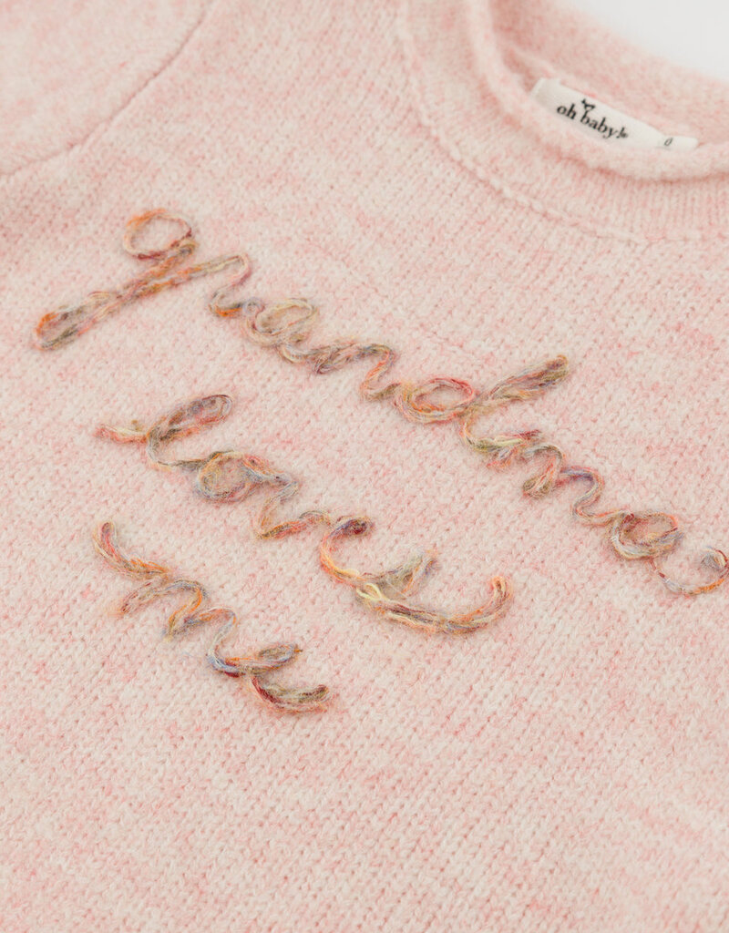 oh baby! GRANDMA LOVES ME ROLL-EDGE PULLOVER PINK