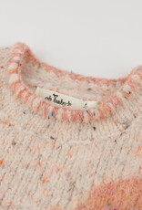 oh baby! BIG BOW SPECKLED ROLL-EDGE PULLOVER PALE PINK