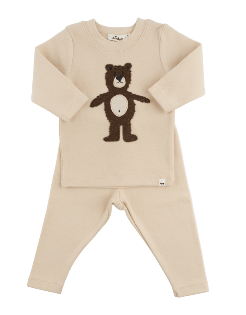 oh baby! SHAGGY BEAR BABY RIB 2PC SET
