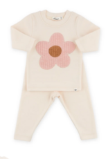 oh baby! ROUNDED DAISY BABY RIB 2PC SET NATURAL