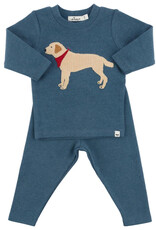 oh baby! LAB BANDANA BABY RIB 2PC SET OCEAN