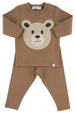 oh baby! PUPPY BABY RIB 2PC SET CHOCOLATE