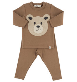 oh baby! PUPPY BABY RIB 2PC SET CHOCOLATE