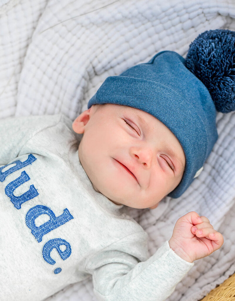 oh baby! OCEAN POM BABY RIB HAT small