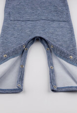 oh baby! Honeycomb 1-button Romper Kangaroo Pkt Denim