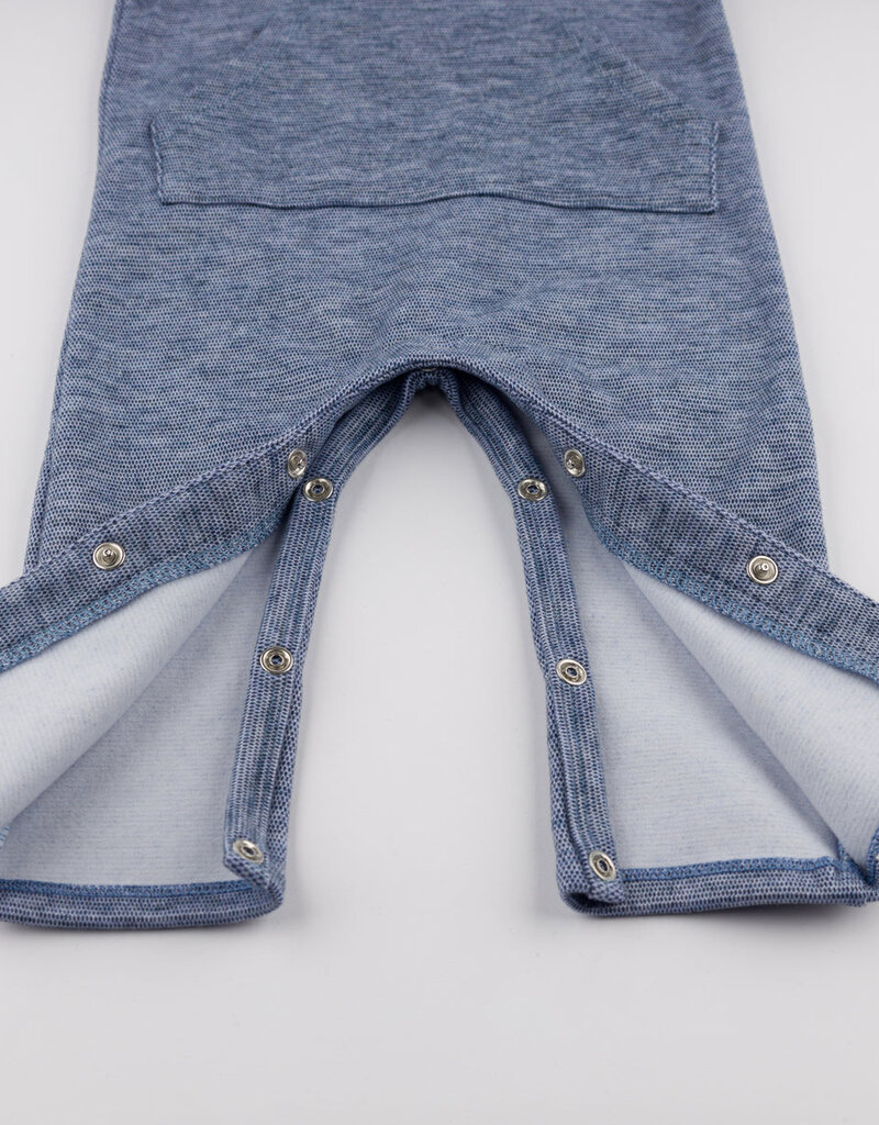 oh baby! Honeycomb 1-button Romper Kangaroo Pkt Denim