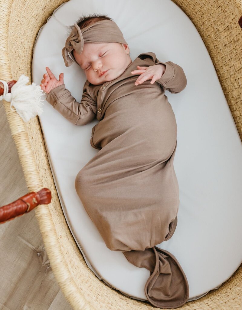 Copper Pearl Newborn Knotted Gown Gobi