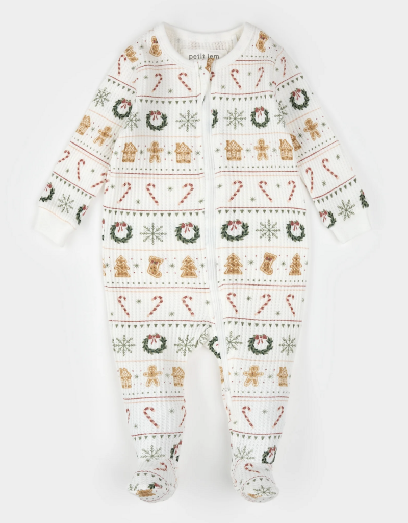 Petit Lem HOLIDAY TREATS FAIR ISLE PRINT THERMAL SLEEPER