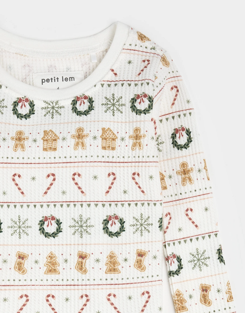 Petit Lem HOLIDAY TREATS FAIR ISLE PRINT THERMAL PJ SET
