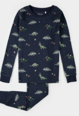 Petit Lem HOLIDAY DINOSAUR PRINT NAVY PJ SET